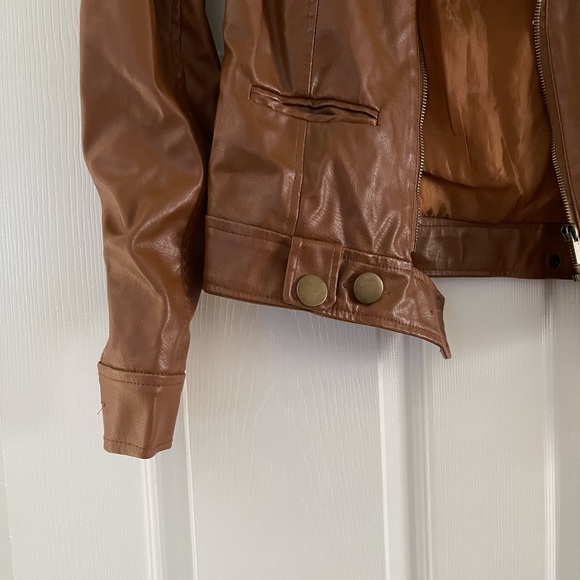 Dark Brown Leatherette Jacket - Picture 8 of 9
